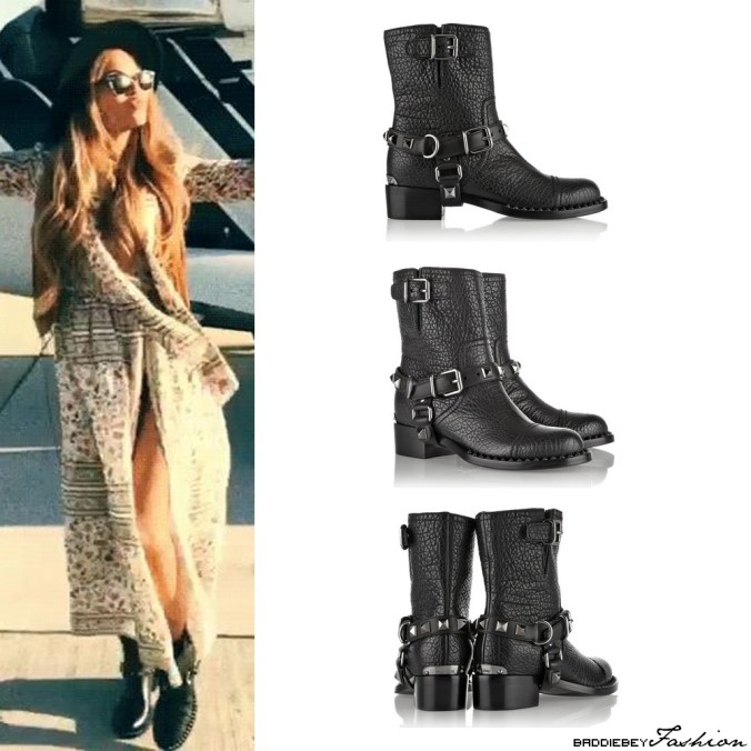 Beyoncé at Coachella 2015 wearing Miu Miu Biker Boots